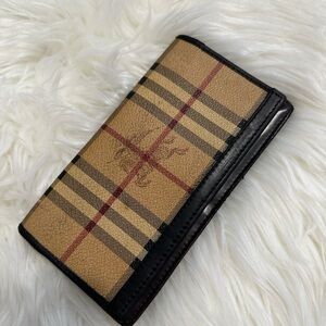 Burberry Vintage Cm Long Wallet in Tan and Black